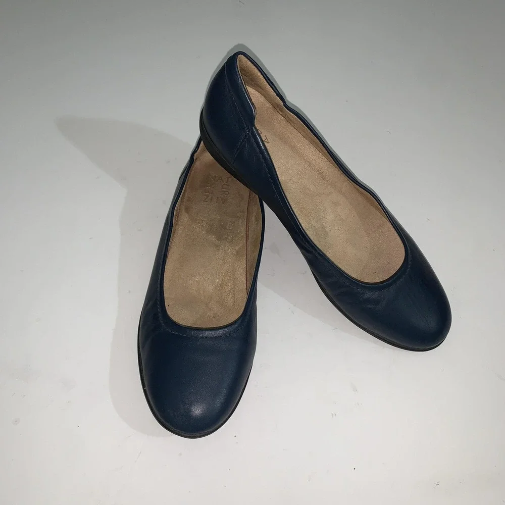 Naturalizer Ballet Flats Shoes Womens Size 9.5 Flexy Blue Leather Comfort Casual